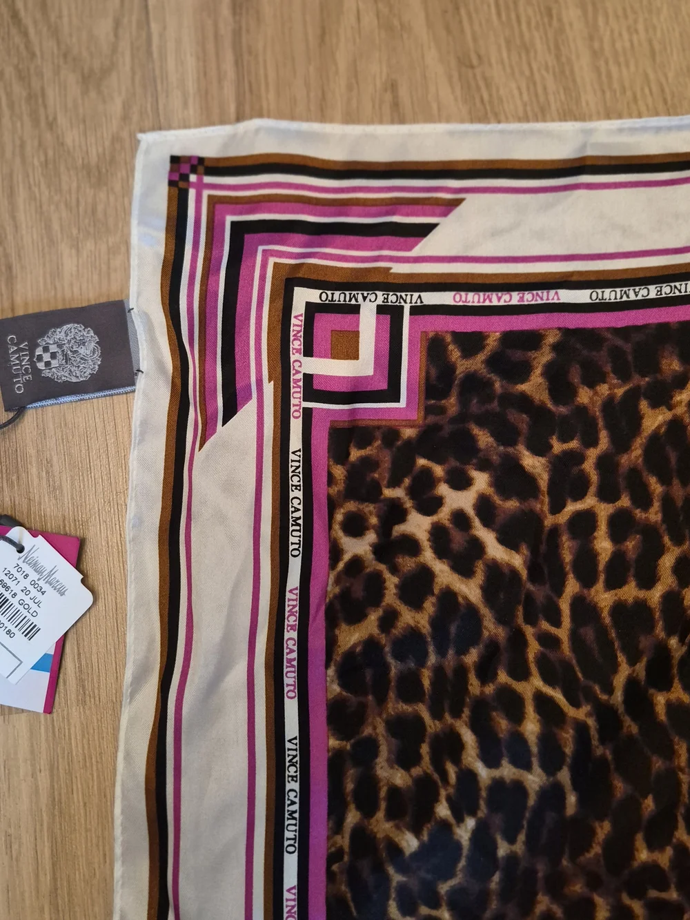 NWT Vince Camuto Prairie Leopard Square Scarf | Designer Animal Print | Silk